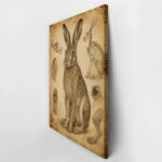 Πίνακας σε Καμβά VINTAGE DARK ACADEMIA RABBIT 2