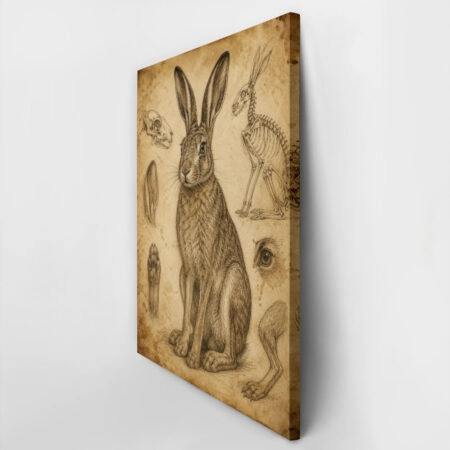Πίνακας σε Καμβά VINTAGE DARK ACADEMIA RABBIT 2 -  Sticky 2