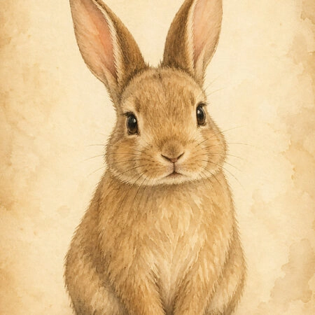 Πίνακας σε Καμβά VINTAGE DARK ACADEMIA RABBIT 4 - Vintage Sticky 5