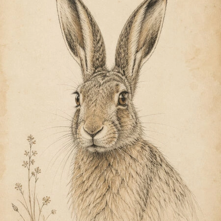 Πίνακας σε Καμβά VINTAGE DARK ACADEMIA RABBIT - Vintage Sticky 5