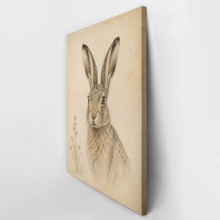 Πίνακας σε Καμβά VINTAGE DARK ACADEMIA RABBIT - Vintage Sticky 2