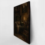 Πίνακας σε Καμβά VINTAGE DARK ACADEMIA READING CORNER