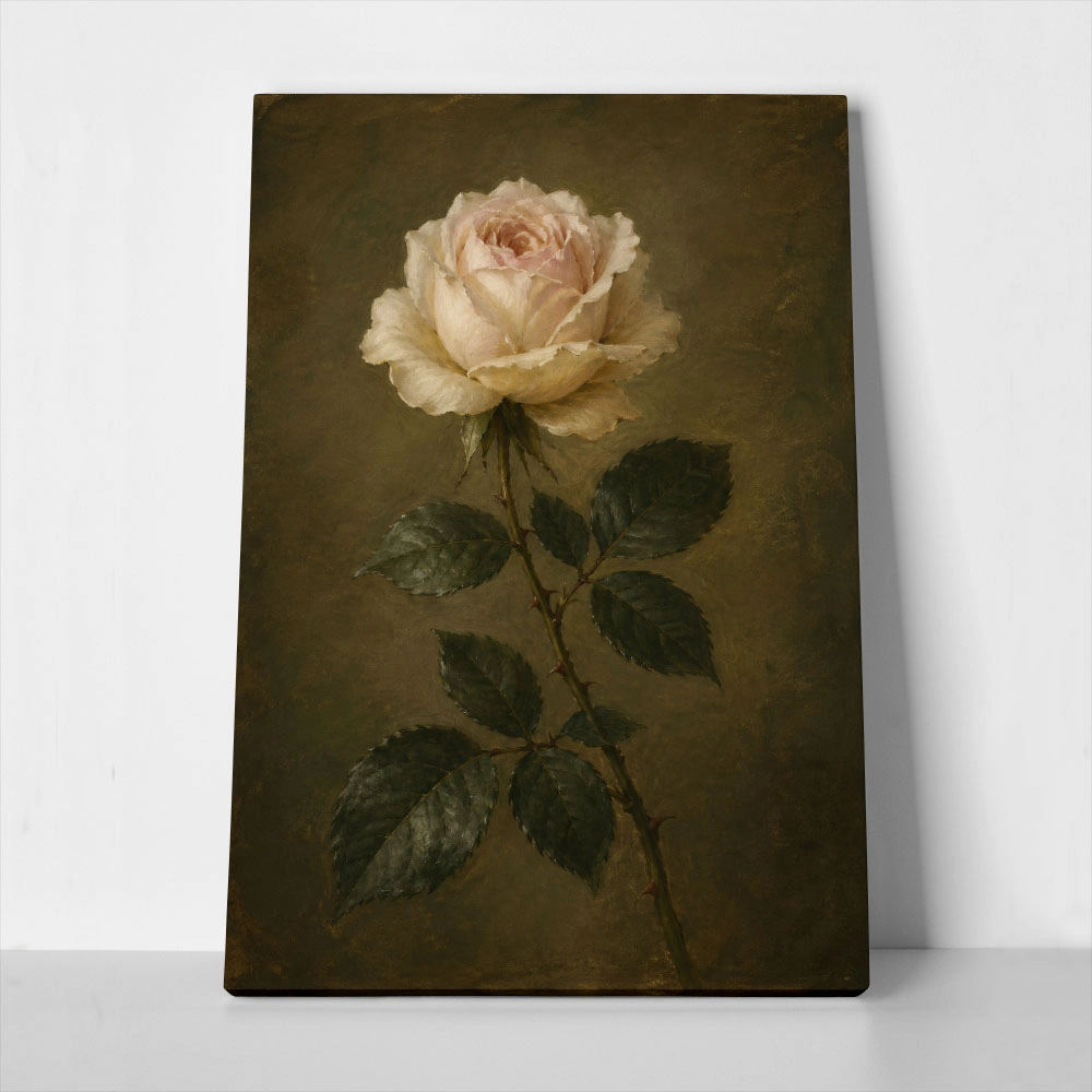 Πίνακας σε Καμβά VINTAGE DARK ACADEMIA ROSE 3