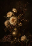 Πίνακας σε Καμβά VINTAGE DARK ACADEMIA ROSES VASE 2