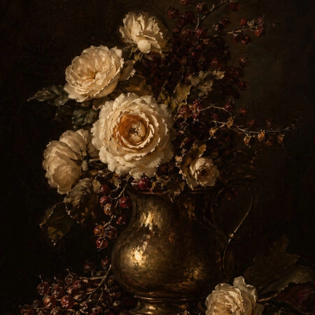 Πίνακας σε Καμβά VINTAGE DARK ACADEMIA ROSES VASE 2 - Vintage Sticky 5