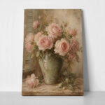 Πίνακας σε Καμβά VINTAGE DARK ACADEMIA ROSES VASE 3