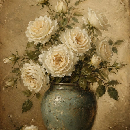 Πίνακας σε Καμβά VINTAGE DARK ACADEMIA ROSES VASE 4 - Vintage Sticky 5