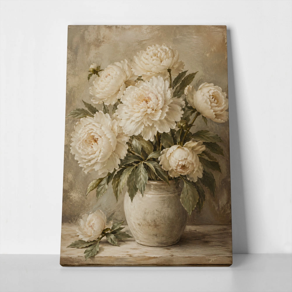 Πίνακας σε Καμβά VINTAGE DARK ACADEMIA ROSES VASE 5