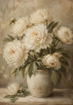 Πίνακας σε Καμβά VINTAGE DARK ACADEMIA ROSES VASE 5