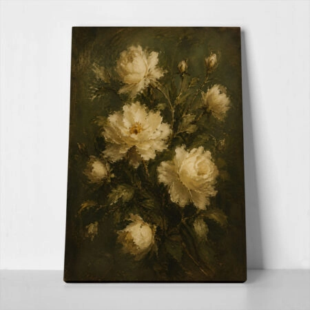 Πίνακας σε Καμβά VINTAGE DARK ACADEMIA ROSES