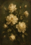 Πίνακας σε Καμβά VINTAGE DARK ACADEMIA ROSES