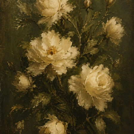 Πίνακας σε Καμβά VINTAGE DARK ACADEMIA ROSES - Vintage Sticky 5