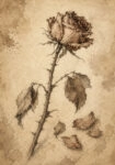 Πίνακας σε Καμβά VINTAGE DARK ACADEMIA ROSE