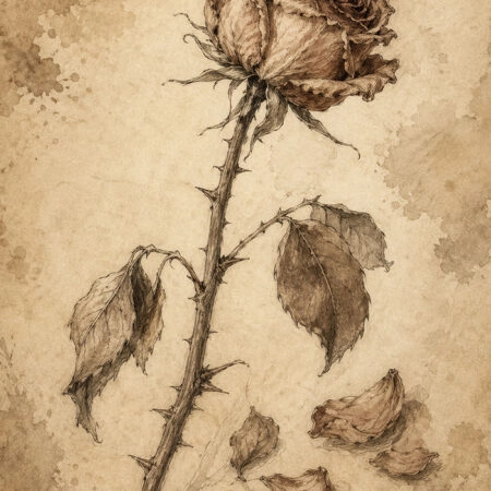 Πίνακας σε Καμβά VINTAGE DARK ACADEMIA ROSE -  Sticky 5