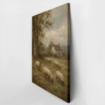 Πίνακας σε Καμβά VINTAGE DARK ACADEMIA SHEEP