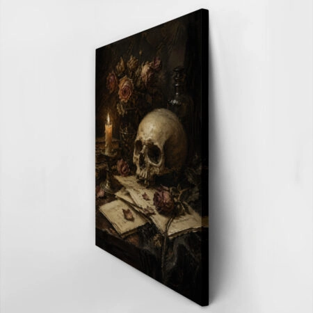 Πίνακας σε Καμβά VINTAGE DARK ACADEMIA SKULL 3 -  Sticky 2