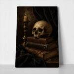Πίνακας σε Καμβά VINTAGE DARK ACADEMIA SKULL 4