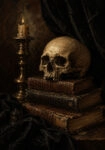 Πίνακας σε Καμβά VINTAGE DARK ACADEMIA SKULL 4