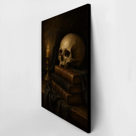 Πίνακας σε Καμβά VINTAGE DARK ACADEMIA SKULL - Vintage Sticky 2