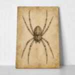 Πίνακας σε Καμβά VINTAGE DARK ACADEMIA SPIDER