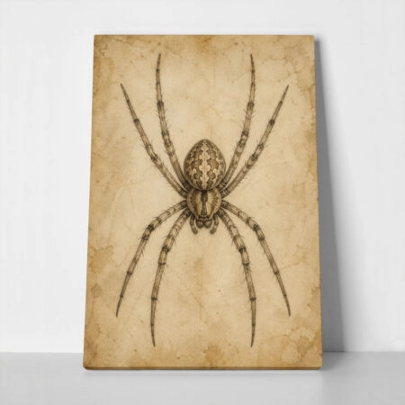 Πίνακας σε Καμβά VINTAGE DARK ACADEMIA SPIDER - 