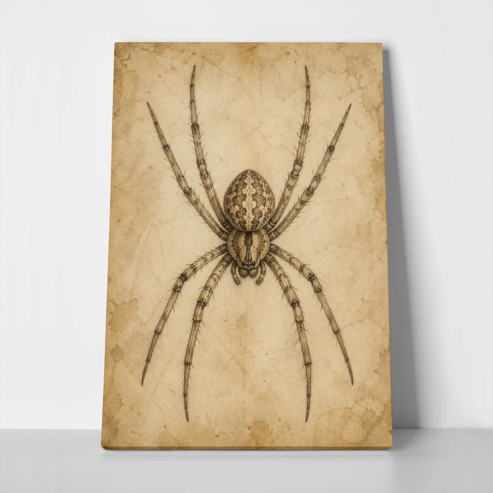 Πίνακας σε Καμβά VINTAGE DARK ACADEMIA SPIDER