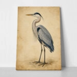 Πίνακας σε Καμβά VINTAGE DARK ACADEMIA STORK 2