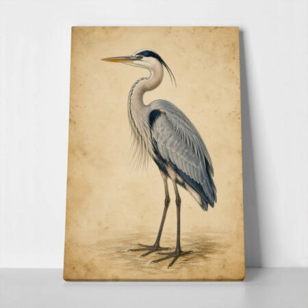 Πίνακας σε Καμβά VINTAGE DARK ACADEMIA STORK 2 - 