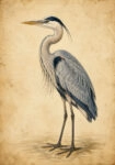 Πίνακας σε Καμβά VINTAGE DARK ACADEMIA STORK 2