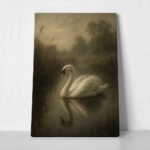 Πίνακας σε Καμβά VINTAGE DARK ACADEMIA SWAN 2