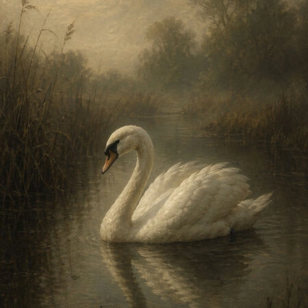 Πίνακας σε Καμβά VINTAGE DARK ACADEMIA SWAN 2 - Vintage Sticky 5