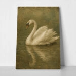 Πίνακας σε Καμβά VINTAGE DARK ACADEMIA SWAN 3