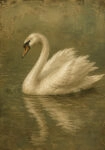 Πίνακας σε Καμβά VINTAGE DARK ACADEMIA SWAN 3