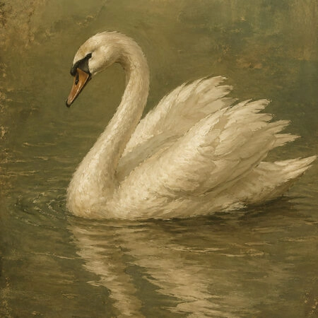 Πίνακας σε Καμβά VINTAGE DARK ACADEMIA SWAN 3 -  Sticky 5