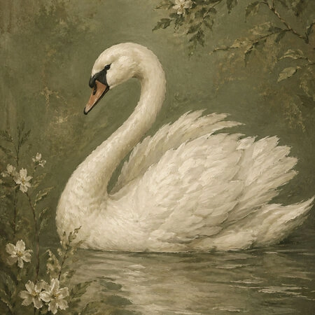 Πίνακας σε Καμβά VINTAGE DARK ACADEMIA SWAN 4 - Vintage Sticky 5