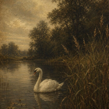 Πίνακας σε Καμβά VINTAGE DARK ACADEMIA SWAN - Vintage Sticky 5