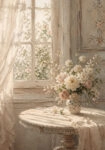 Πίνακας σε Καμβά VINTAGE DARK ACADEMIA VASE BY A WINDOW 2
