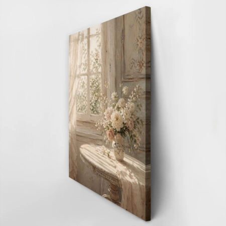 Πίνακας σε Καμβά VINTAGE DARK ACADEMIA VASE BY A WINDOW 2 - Vintage Sticky 2