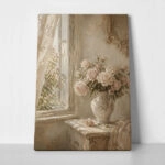 Πίνακας σε Καμβά VINTAGE DARK ACADEMIA VASE BY A WINDOW