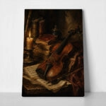 Πίνακας σε Καμβά VINTAGE DARK ACADEMIA VIOLIN