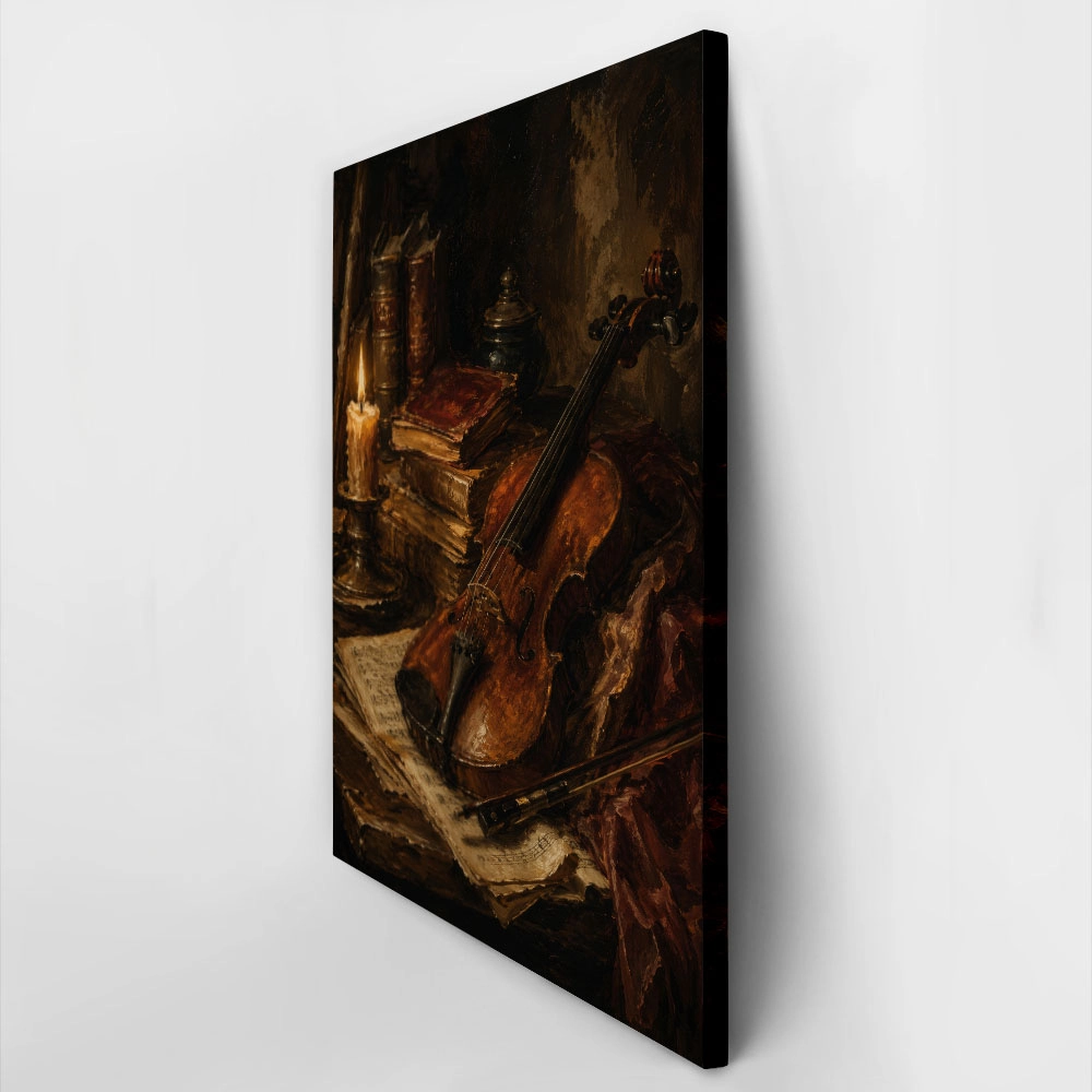 Πίνακας σε Καμβά VINTAGE DARK ACADEMIA VIOLIN