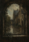 Πίνακας σε Καμβά VINTAGE DARK ACADEMIA WINDOW