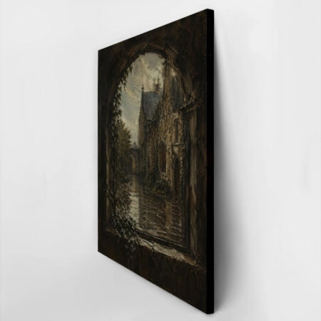 Πίνακας σε Καμβά VINTAGE DARK ACADEMIA WINDOW - Vintage Sticky 2