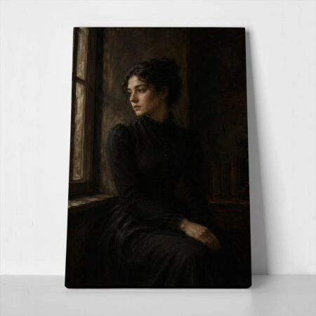 Πίνακας σε Καμβά VINTAGE DARK ACADEMIA WOMAN 10