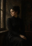 Πίνακας σε Καμβά VINTAGE DARK ACADEMIA WOMAN 10