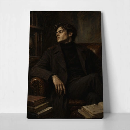 Πίνακας σε Καμβά VINTAGE DARK ACADEMIA WOMAN 13
