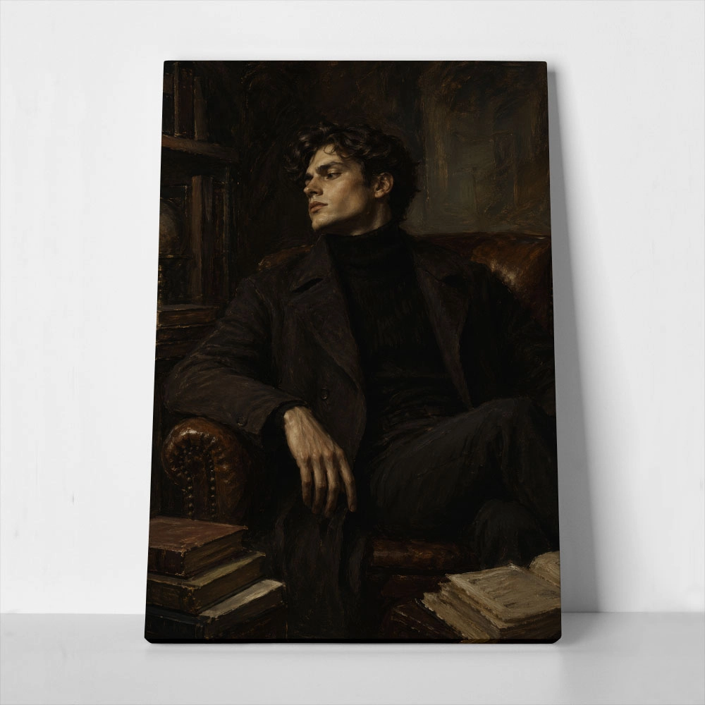 Πίνακας σε Καμβά VINTAGE DARK ACADEMIA WOMAN 13
