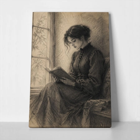 Πίνακας σε Καμβά VINTAGE DARK ACADEMIA WOMAN 14