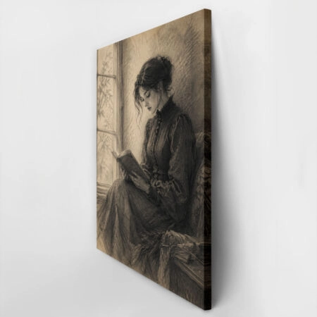 Πίνακας σε Καμβά VINTAGE DARK ACADEMIA WOMAN 14 - Vintage Sticky 2