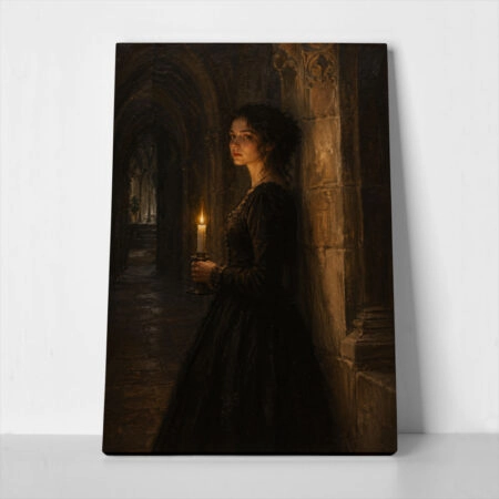 Πίνακας σε Καμβά VINTAGE DARK ACADEMIA WOMAN 15
